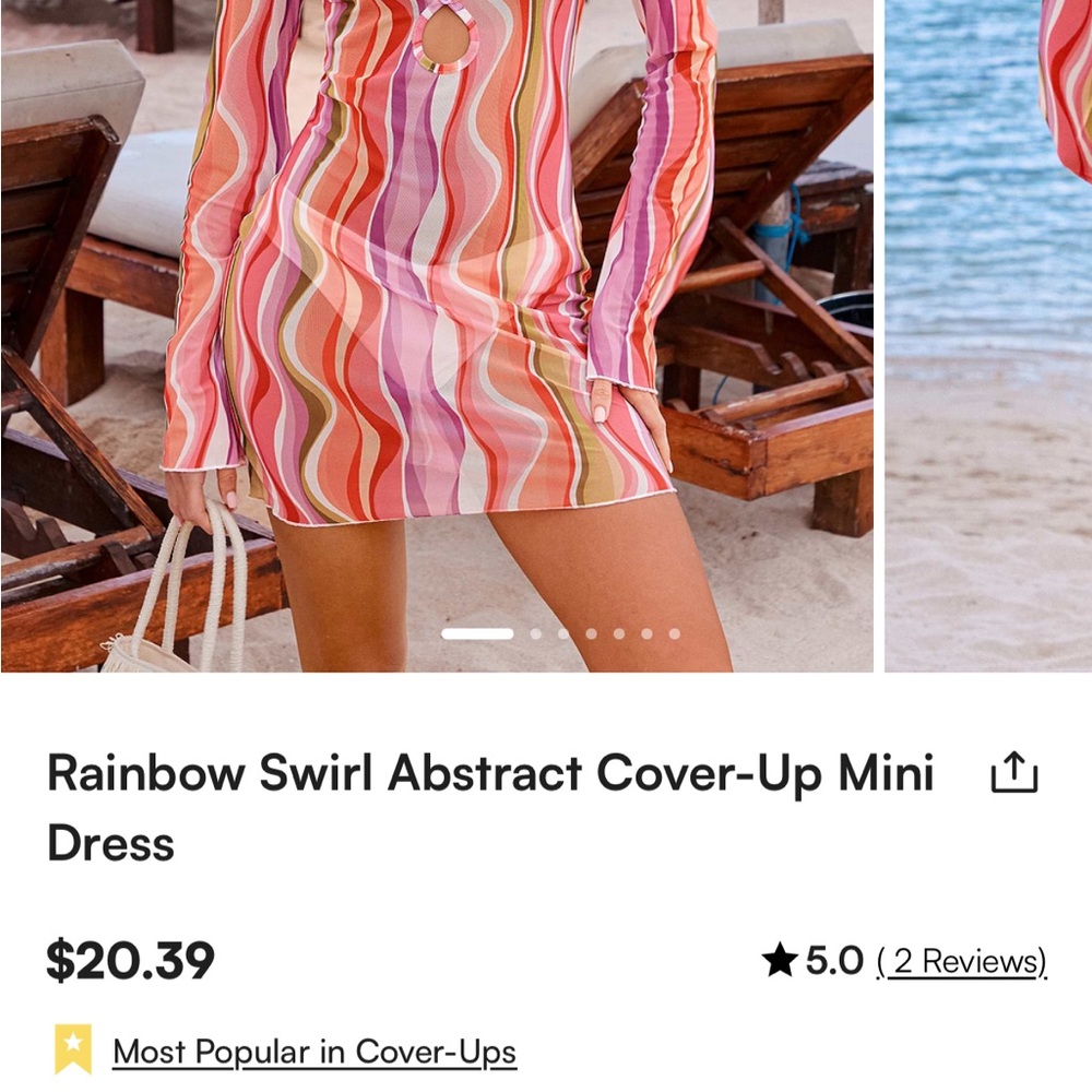 Cupshe Multicolor Swirl Swim Coverup